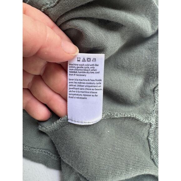 Barefoot Dreams Shirt Womens Small Green 100% Cotton Long Sleeve Crewneck - Picture 6 of 9